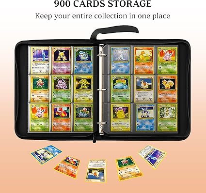 Binder Beast: 9 Pockets Card Binder with 50 Double-Sided pages about 900 Pockets Zip Album, PU Leather Waterproof Folder with Top-Loading for TCG Cards, Kids & Collectors