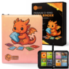 Binder Beast Dragon Design Pokemon Card Binder - 4 Pocket 50 Pages 400 Capacity Premium D-Ring Zip Binder with Gift Box for Boys and Girls