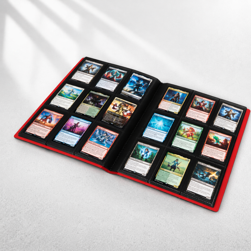 Black Card Binder 9 Pocket Page Close-Up Crystal Clear Sleeves